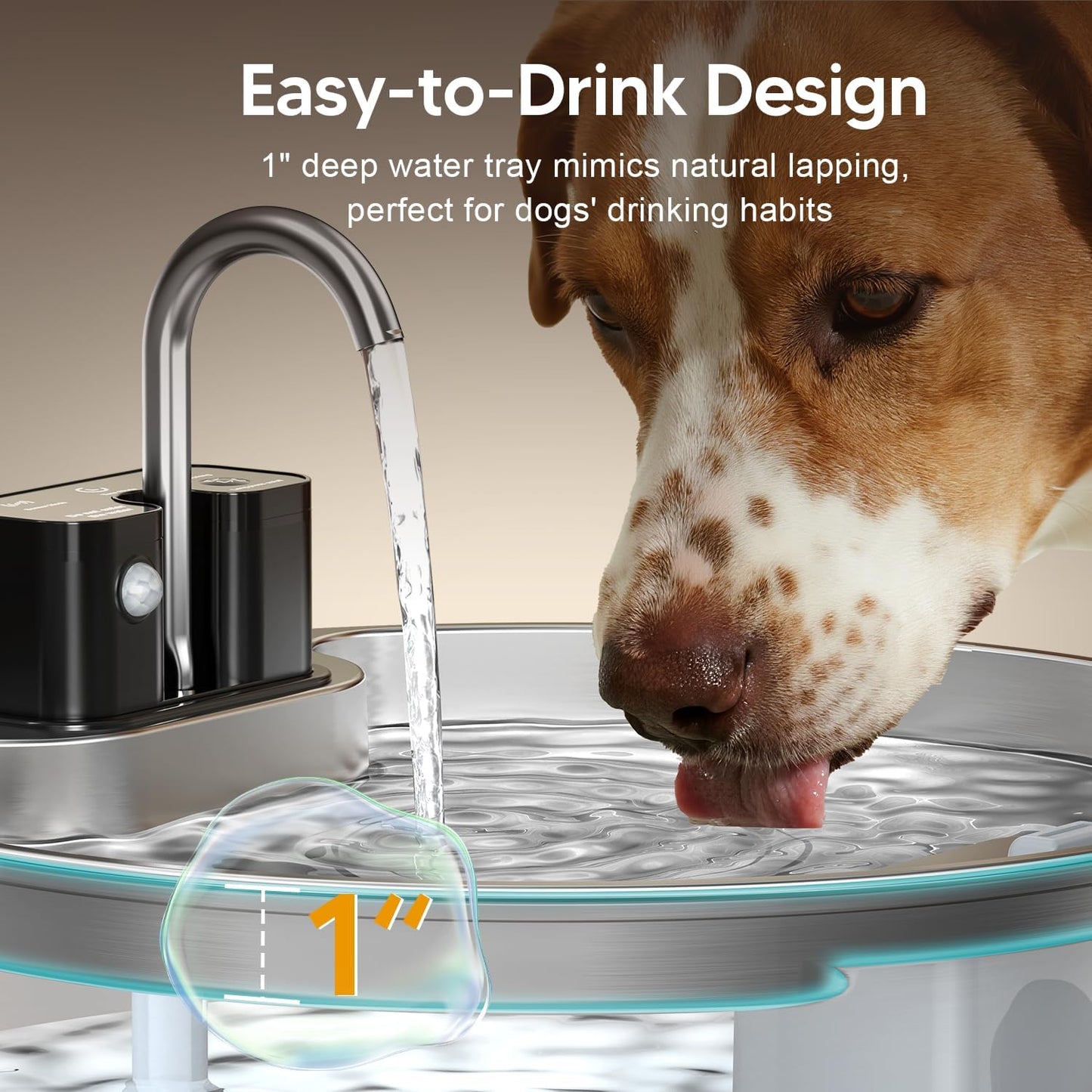 Dog Water Fountain for Large Dogs: Voluas 1.8Gal/7L Wireless Stainless Steel Pet Water Fountain Indoor, Battery 0perated Automatic Pet Water Dispenser with Ultra-Quiet Pump