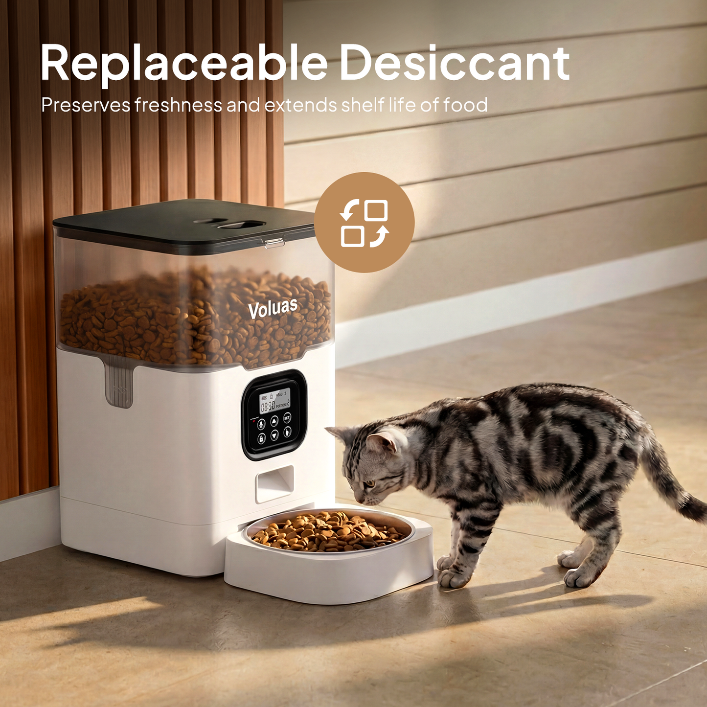 VOLUAS White Automatic Feeder 4L