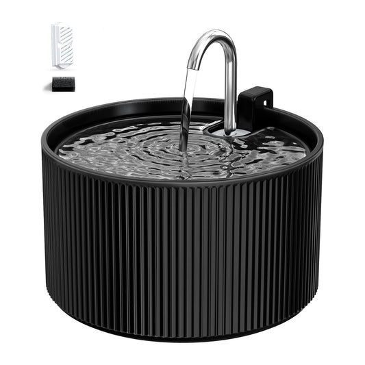 VOLUAS Black Ceramic Cat Water Fountain