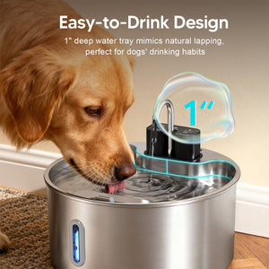 VOLUAS Wireless Large Dogs Water Fountain 3 Filters
