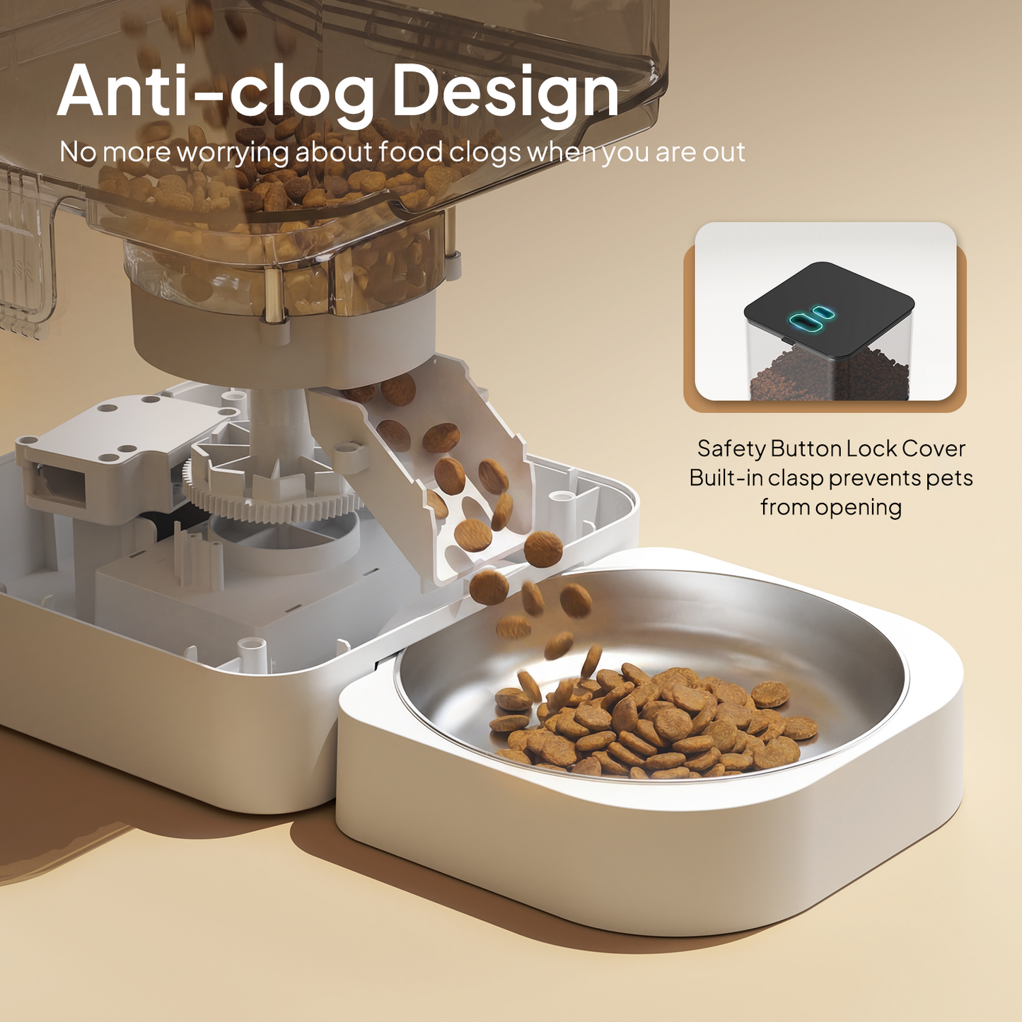 VOLUAS White Automatic Feeder 6L
