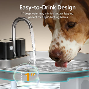 VOLUAS Wireless Large Dogs Water Fountain