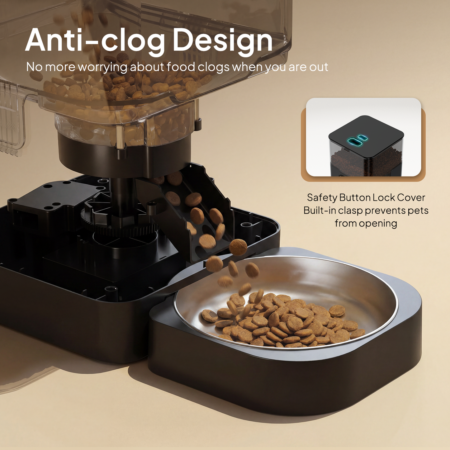 VOLUAS Black Automatic Feeder 4L