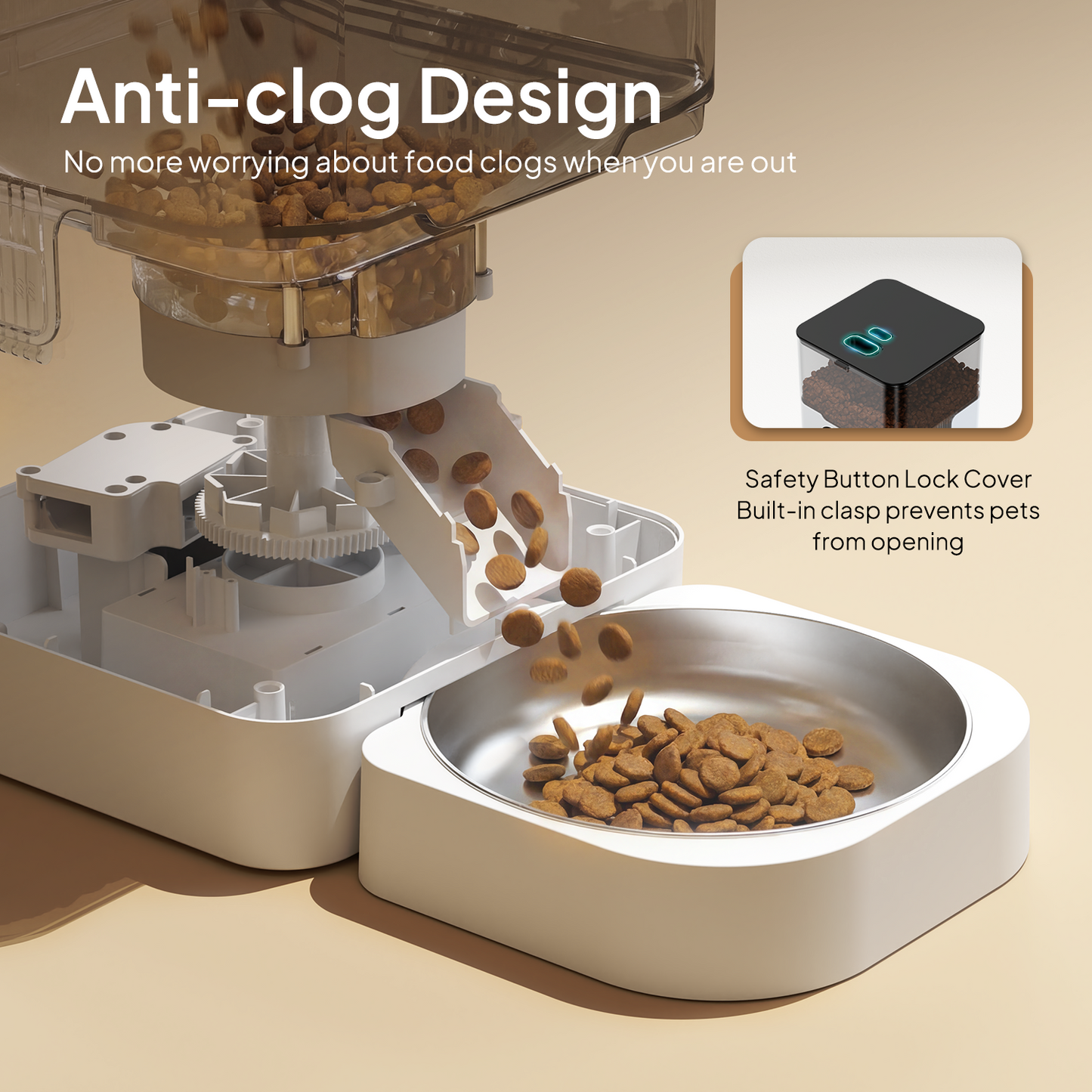 VOLUAS White Automatic Feeder 4L