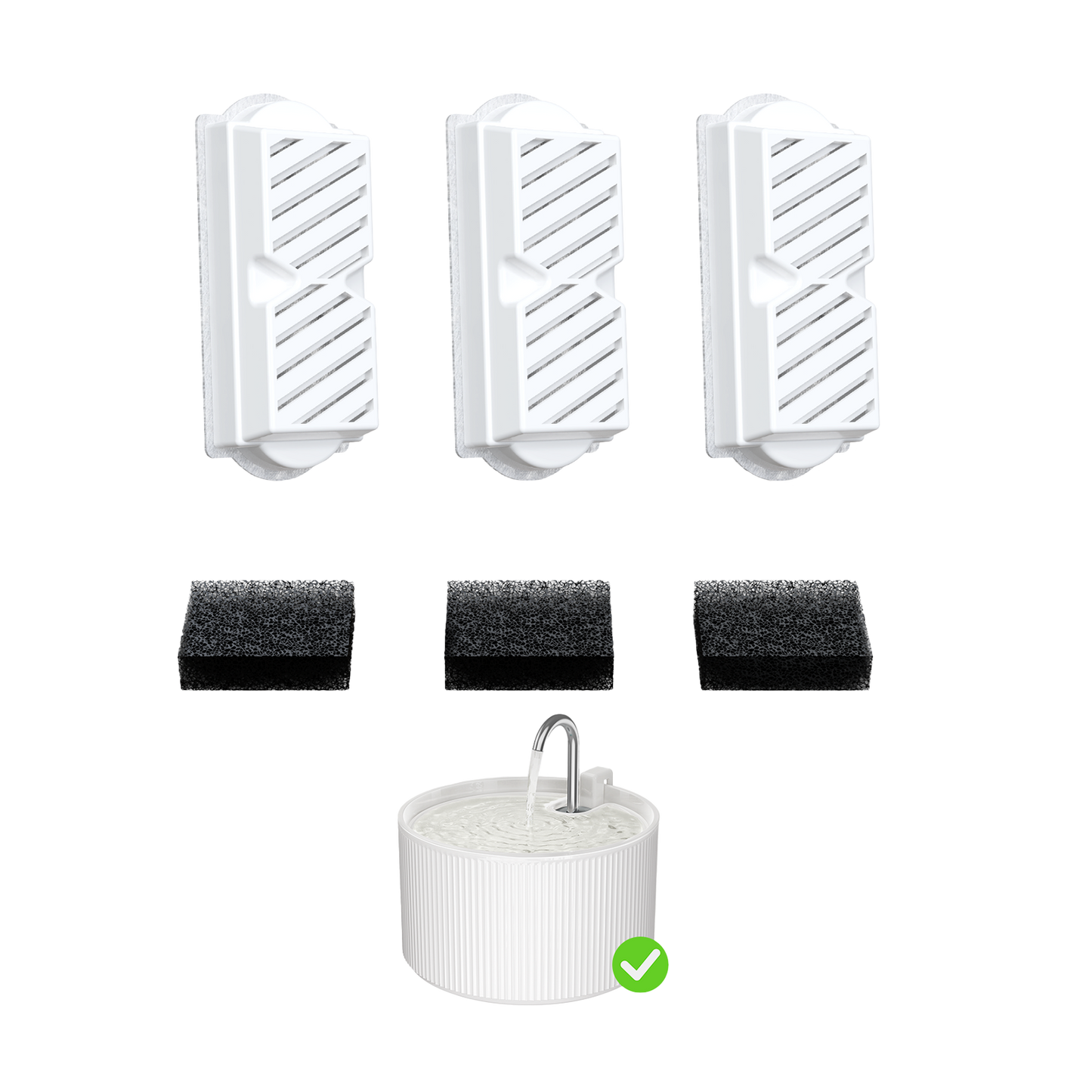 VOLUAS Ceramic Fountain Filters 3 Sets