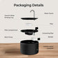 VOLUAS Black Ceramic Cat Water Fountain