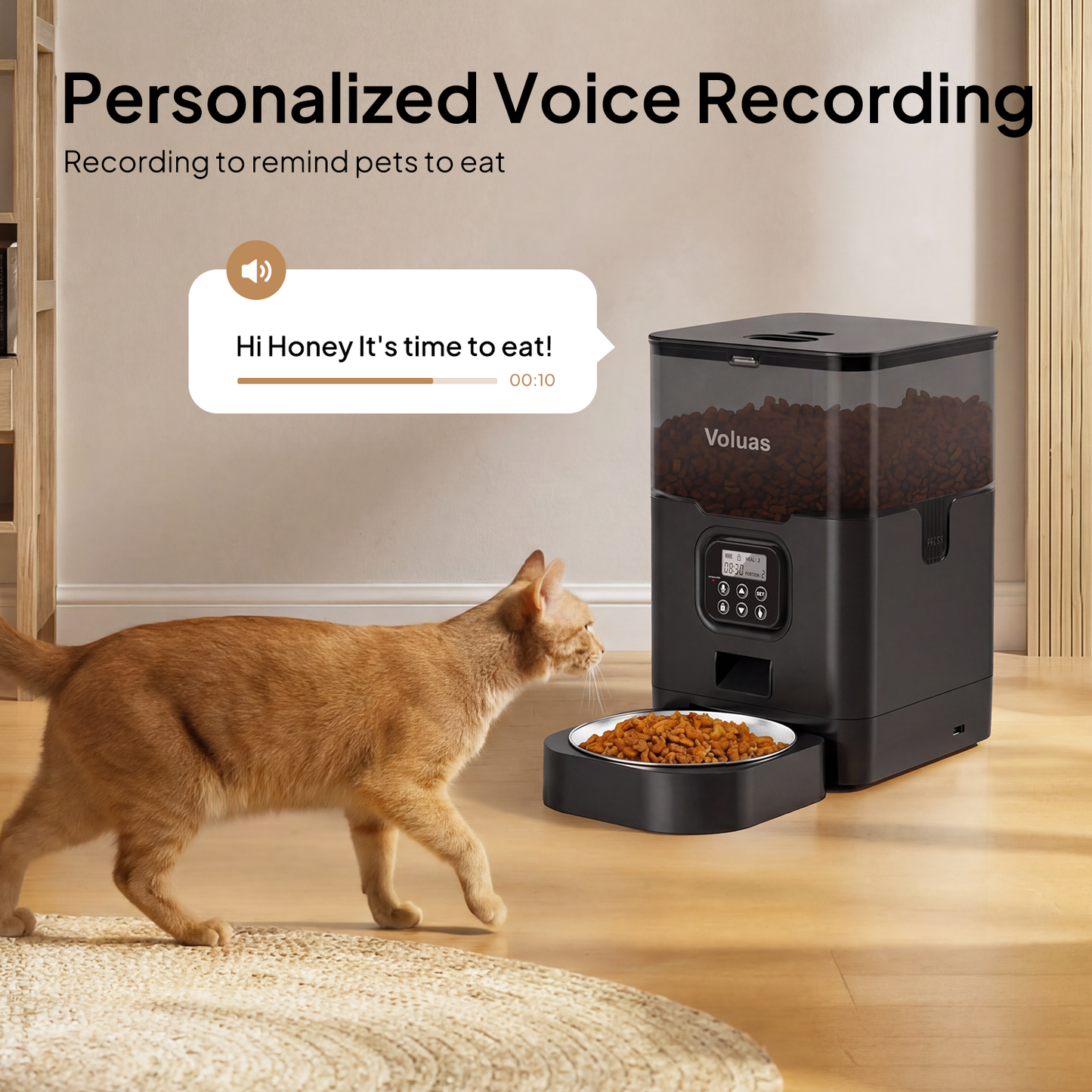 VOLUAS Black Automatic Feeder 4L