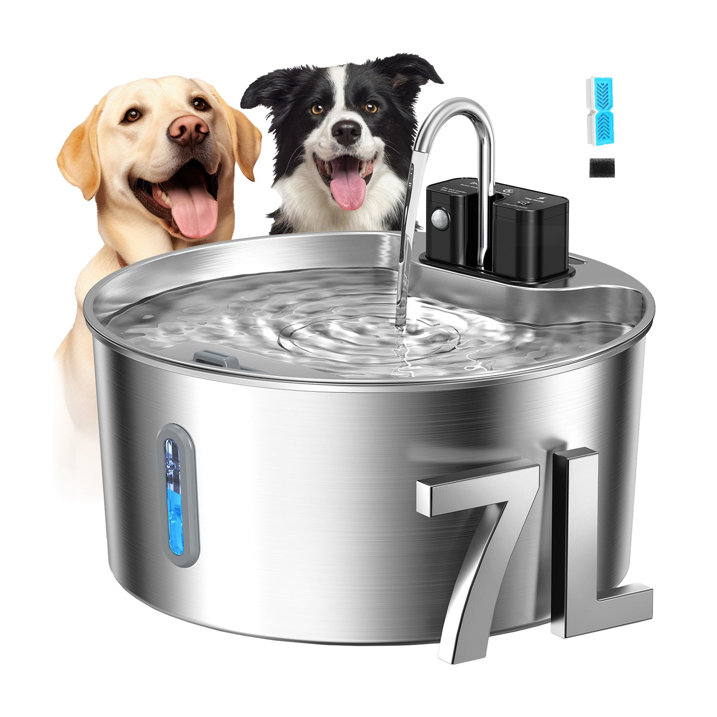 VOLUAS Wireless Large Dogs Water Fountain