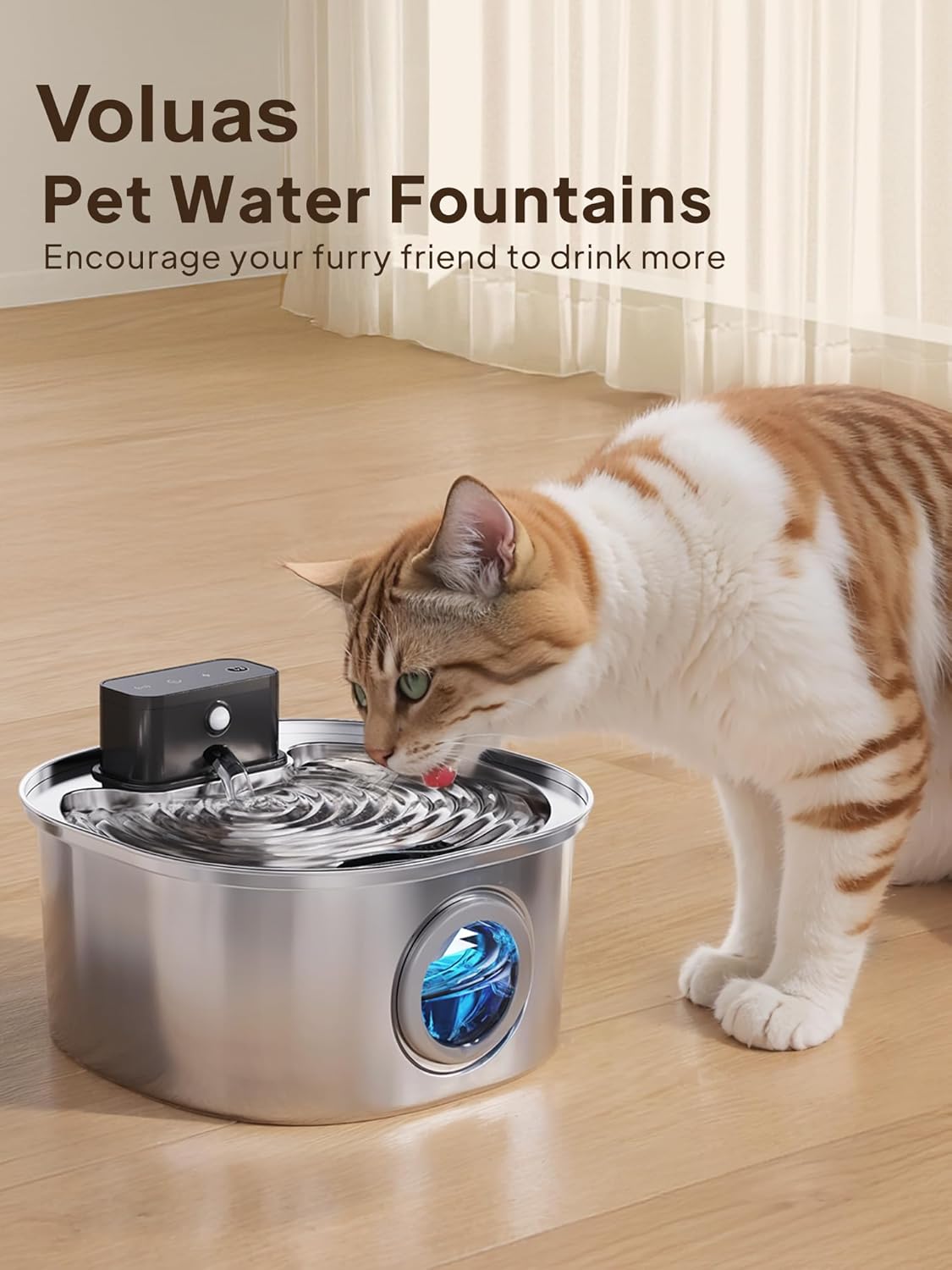 Replacement Cat Water Fountain Filters, 3 Filters and 3 Pre-Filter Sponges for 108oz/3.2L Stainless Steel Pet Water Fountain 309A/309B/309C