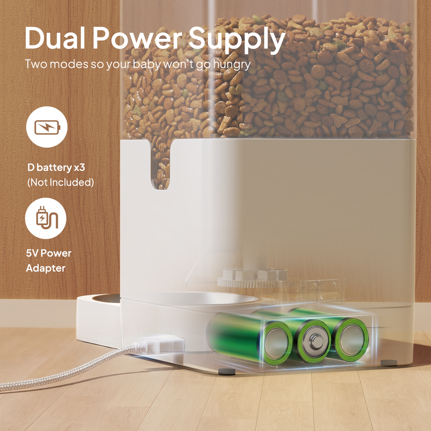 VOLUAS White Automatic Feeder 4L