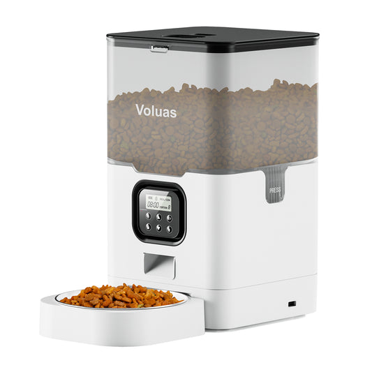 VOLUAS White Automatic Feeder 6L