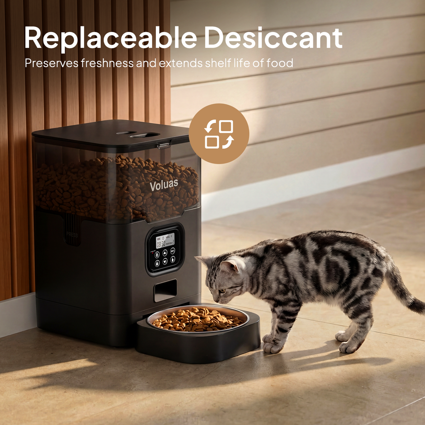 VOLUAS Black Automatic Feeder 4L