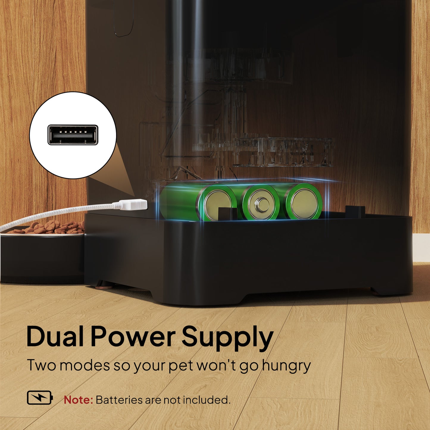 VOLUAS Smart 2 Pets Feeder Black