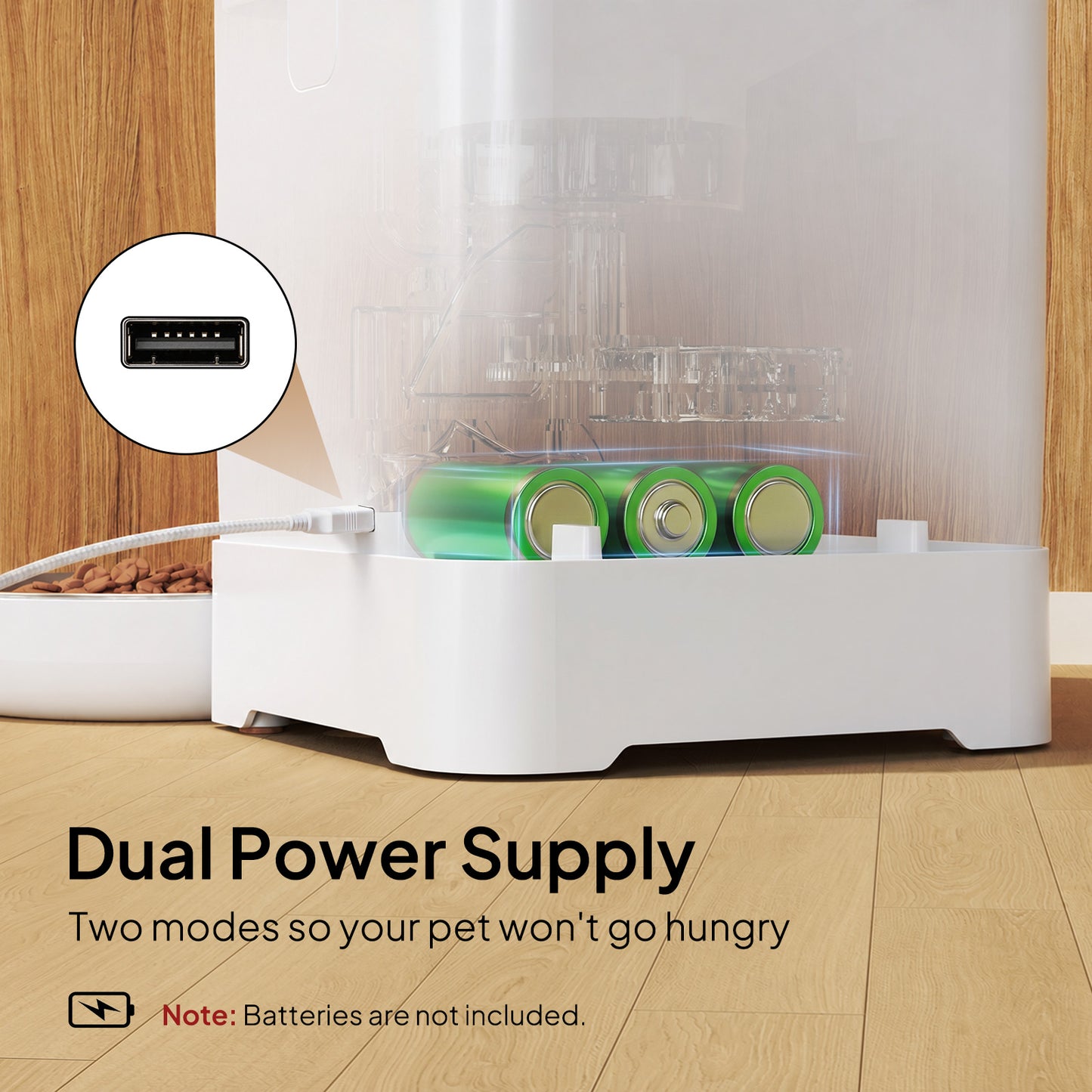 VOLUAS Smart 2 Pets Feeder + Stainless Steel Wireless Water Fountain