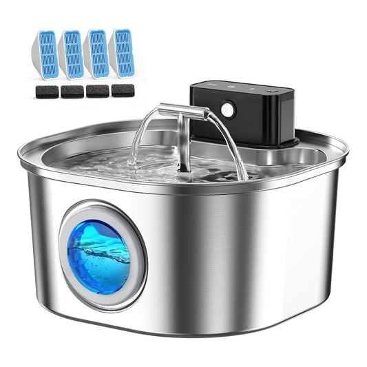 VOLUAS Dual Outlet Water Fountain 4 Filters