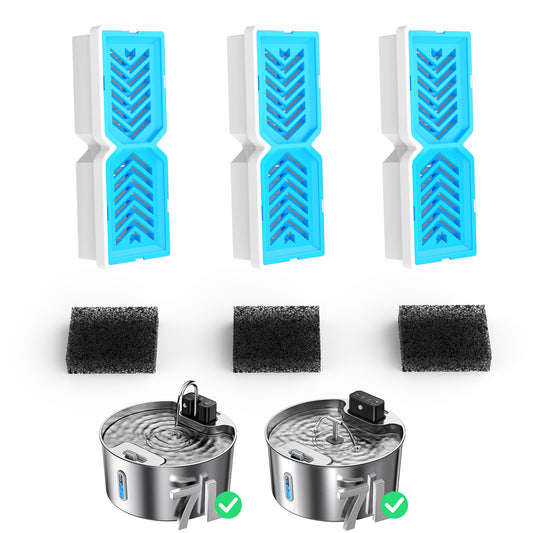 VOLUAS Large Dogs Water Fountain Filters 3 Sets