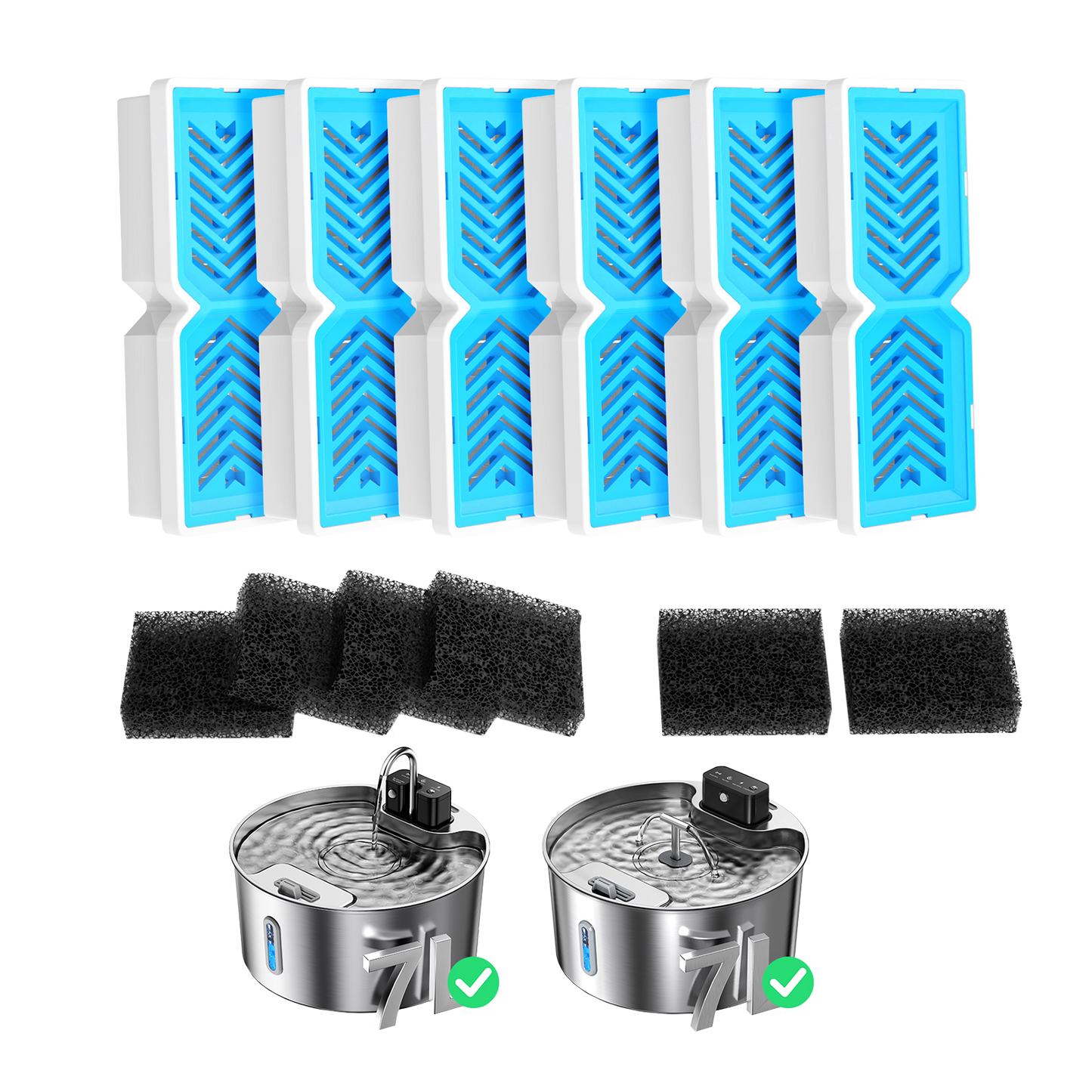 VOLUAS Dogs Water Fountain Filters 6 Sets