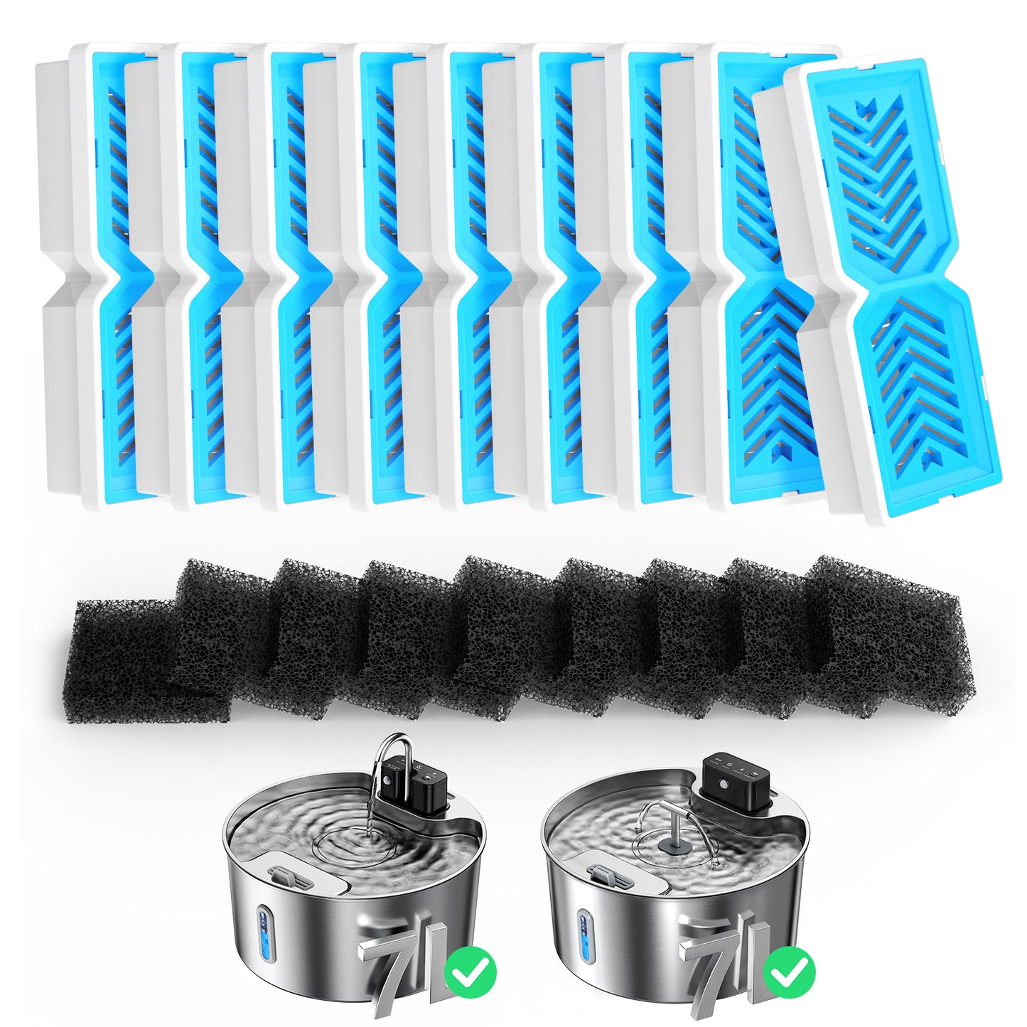 VOLUAS Large Dogs Water Fountain Filters 9 Sets