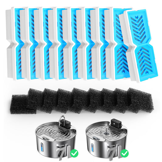 VOLUAS Large Dogs Water Fountain Filters 9 Sets