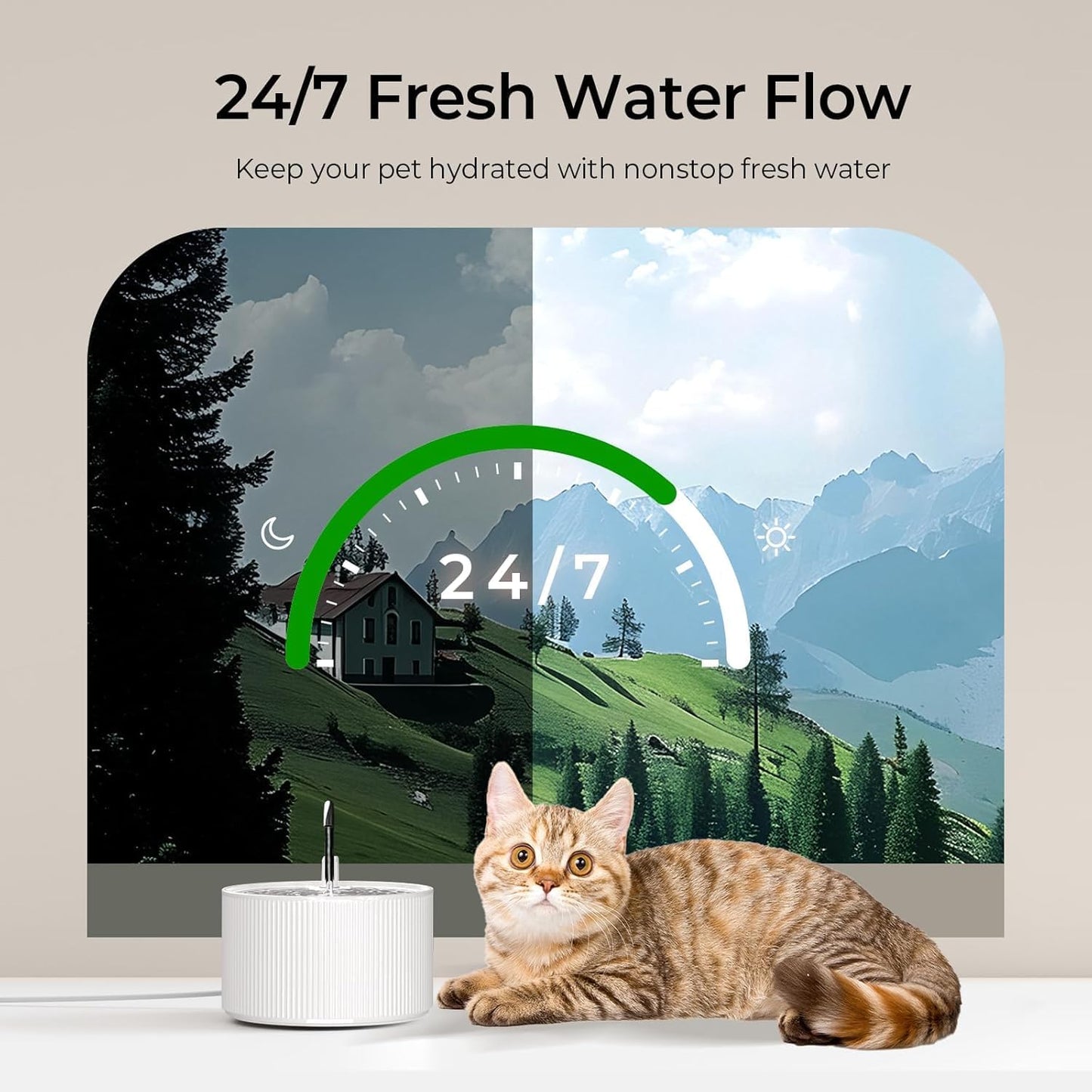 VOLUAS Ceramic Cat Water Fountain 1 Filter