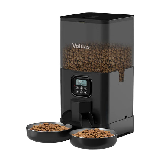 VOLUAS Smart 2 Pets Feeder Black