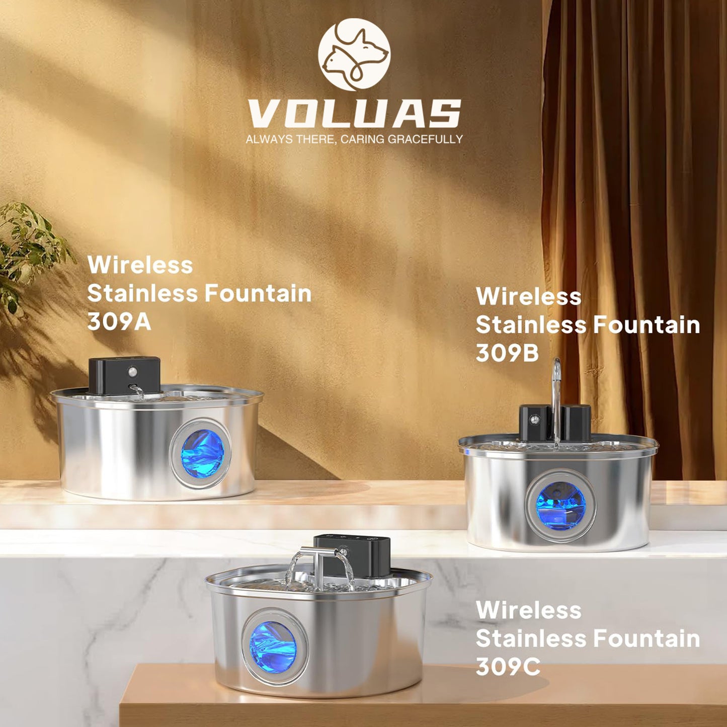 VOLUAS Water Fountain Filters 3 Sets