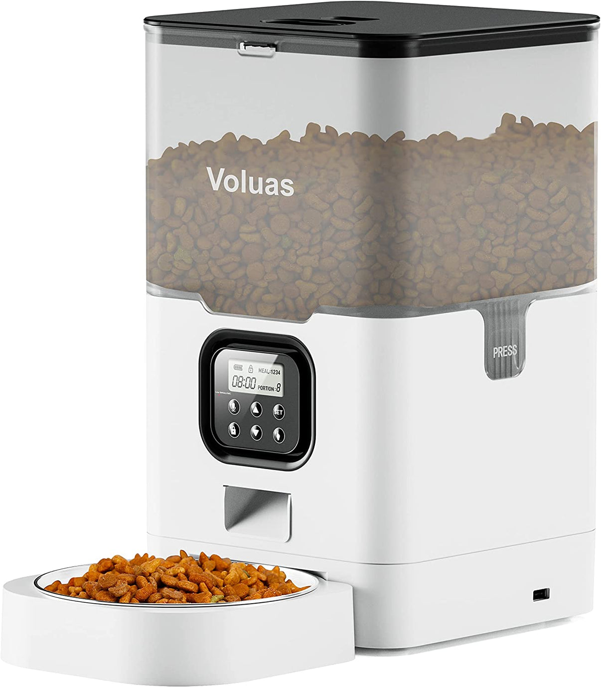 VOLUAS Automatic Cat Feeders, Pet Food Dispenser for Dry Food, Timed C
